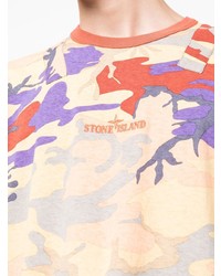 T-shirt à col rond camouflage multicolore Stone Island