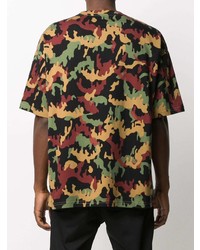 T-shirt à col rond camouflage multicolore 424