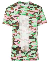 T-shirt à col rond camouflage multicolore Comme Des Garcons Homme Plus