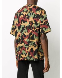 T-shirt à col rond camouflage multicolore 424