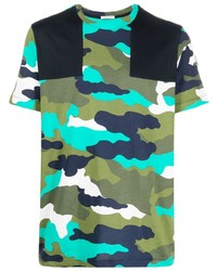 T-shirt à col rond camouflage multicolore Moncler