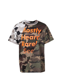T-shirt à col rond camouflage multicolore Mostly Heard Rarely Seen
