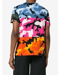 T-shirt à col rond camouflage multicolore Valentino