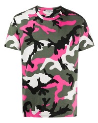T-shirt à col rond camouflage multicolore Valentino