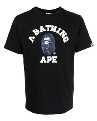 T-shirt à col rond camouflage noir A Bathing Ape