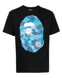 T-shirt à col rond camouflage noir A Bathing Ape