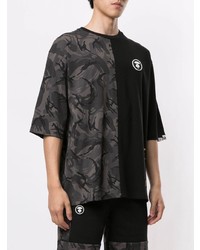 T-shirt à col rond camouflage noir AAPE BY A BATHING APE