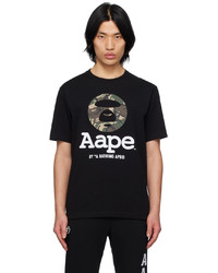 T-shirt à col rond camouflage noir AAPE BY A BATHING APE