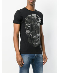 T-shirt à col rond camouflage noir Philipp Plein