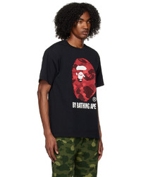 T-shirt à col rond camouflage noir BAPE