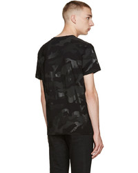 T-shirt à col rond camouflage noir Valentino