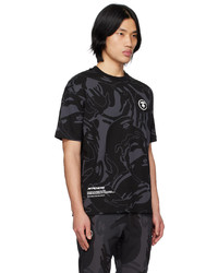 T-shirt à col rond camouflage noir AAPE BY A BATHING APE