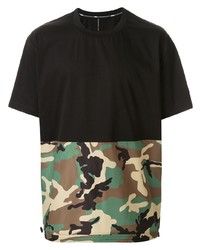 T-shirt à col rond camouflage noir Blackbarrett