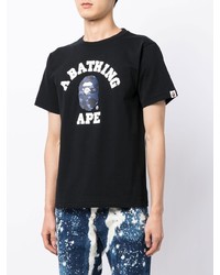 T-shirt à col rond camouflage noir A Bathing Ape