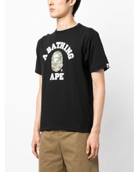 T-shirt à col rond camouflage noir A Bathing Ape