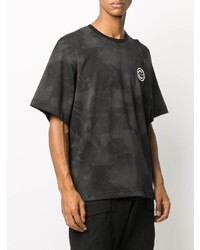 T-shirt à col rond camouflage noir White Mountaineering