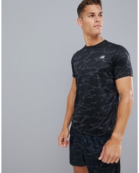 T-shirt à col rond camouflage noir New Balance