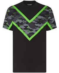 T-shirt à col rond camouflage noir Plein Sport