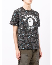 T-shirt à col rond camouflage noir A Bathing Ape