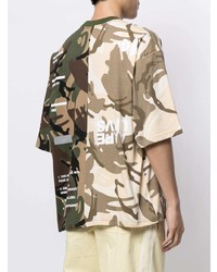 T-shirt à col rond camouflage olive AAPE BY A BATHING APE