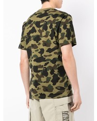 T-shirt à col rond camouflage olive A Bathing Ape