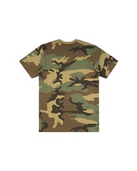 T-shirt à col rond camouflage olive Supreme