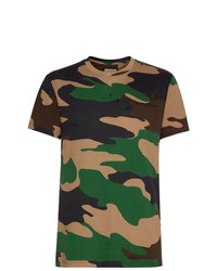 T-shirt à col rond camouflage olive Burberry