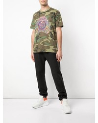 T-shirt à col rond camouflage olive Supreme