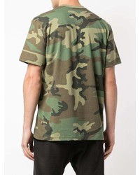 T-shirt à col rond camouflage olive Supreme