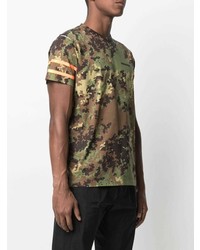 T-shirt à col rond camouflage olive DSQUARED2