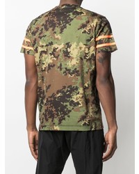 T-shirt à col rond camouflage olive DSQUARED2