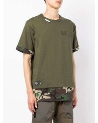 T-shirt à col rond camouflage olive Izzue