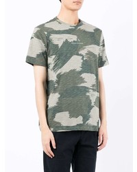 T-shirt à col rond camouflage olive Armani Exchange