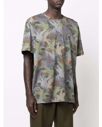 T-shirt à col rond camouflage olive Etro