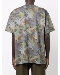 T-shirt à col rond camouflage olive Etro