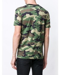 T-shirt à col rond camouflage olive Dolce & Gabbana