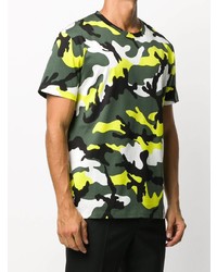 T-shirt à col rond camouflage olive Valentino