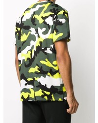 T-shirt à col rond camouflage olive Valentino