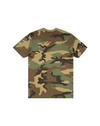 T-shirt à col rond camouflage olive Supreme