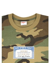 T-shirt à col rond camouflage olive Supreme