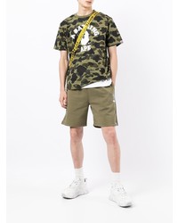 T-shirt à col rond camouflage olive A Bathing Ape