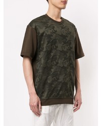 T-shirt à col rond camouflage olive Loveless