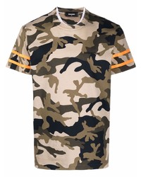 T-shirt à col rond camouflage olive DSQUARED2