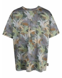 T-shirt à col rond camouflage olive Etro