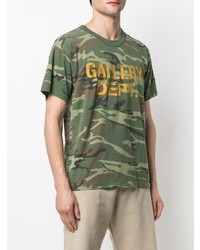 T-shirt à col rond camouflage olive GALLERY DEPT.