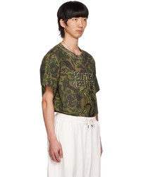 T-shirt à col rond camouflage olive LU'U DAN