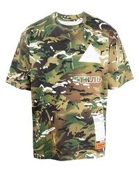 T-shirt à col rond camouflage olive Heron Preston