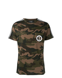 T-shirt à col rond camouflage olive Hydrogen