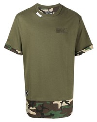 T-shirt à col rond camouflage olive Izzue