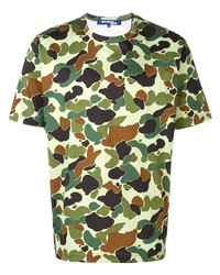 T-shirt à col rond camouflage olive Junya Watanabe MAN